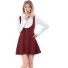 INSPIRE CHIC Women's Button Overalls Pinafore Suspenders Skirt - 2 of 4