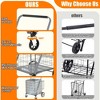 NAYSAYE Foldable Shopping Dolly Heavy Duty Utility Cart with Double Basket and Swivel Wheels for Groceries and Laundry, Gray, 26"*21.45"*40.9" - 4 of 4