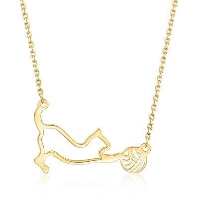 Ross-Simons Italian 14kt Yellow Gold Cat With Yarn Necklace Size 18