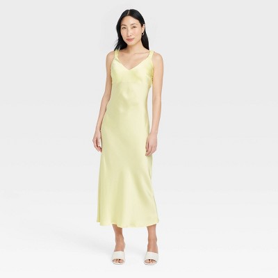 Women's Midi Perfect Slip Dress - A New Day™ Yellow M
