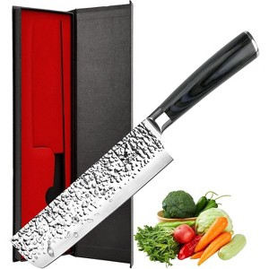 imarku Nakiri Knife, Vegetable Meat Cleaver Knife Razor Sharp Chef Knife 7-inch Japanese Stainless Steel Kitchen Knife with Ergonomic Handle - 1 of 4