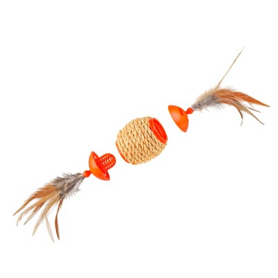 3 in 1 Multi-Functional Cat Toy, Candy Shape in Orange