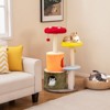 Tangkula 43" Tall Cute Cat Tree w/ 2 Condos Padded Platforms Sisal Scratching Posts - 2 of 4
