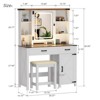 Sevobal Vanity Tables Farmhouse Makeup Vanity, Vanity Desk with Glass Tabletop & 3 in 1 Charging Station 40'' Vanity Set, White, 15.75''*56''*39 - 3 of 4