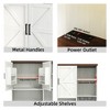 Kitchen Pantry Cabinet with Hutch, Drawer & Wine Rack, Microwave Stand with USB, Sideboard Buffet Storage Cabinet for Dining Room - 4 of 4