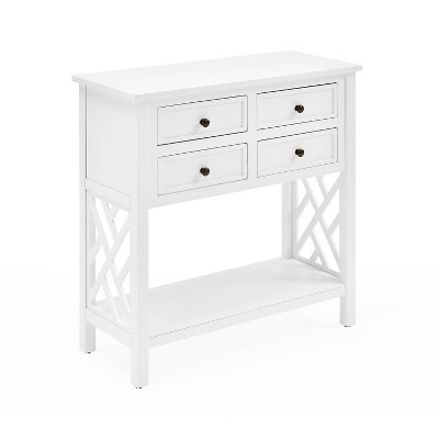 32" Middlebury Wood Console Table with 4 Drawers White - Alaterre Furniture