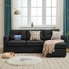 TYBOATLE 88" Faux Leather L-Shaped Sectional Sofa, Comfy Modular Couch with Chaise & USB, Convertible Sofa for Living Room, Bedroom, or Small Spaces - 2 of 4