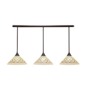 Toltec Lighting Any 3 - Light Chandelier in  Dark Granite with 16" Chocolate Icing Shade - 1 of 1