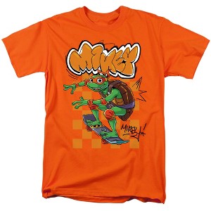 Tales Of the Teenage Mutant Ninja Turtles Mikey Skateboard Adult T Shirt, Orange - 1 of 4