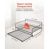 VEVOR Full Size Daybed Frame, Day Bed with Trundle, Heavy Duty Metal Platform Bed Frame, Full Daybed with Metal Slats Support for Living Room, Black - 4 of 4