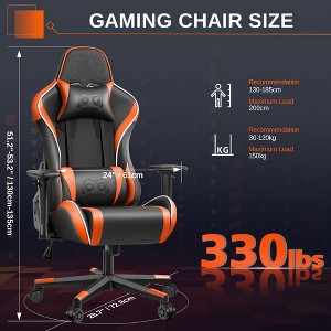 KERDOM Ergonomic Computer Gamer Chair 3D Armrests, Adjustable High Back with Lumbar Support, Black-Orange - 1 of 4