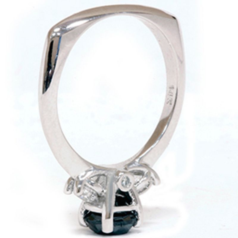 Pompeii3 1 3/8ct Black Diamond Engagement Accent Anniversary Ring 14k White Gold, 3 of 6