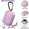 BONGEEK AirPods Pro Case Cover,Soft Silicone Protective Cases Cover Skin for Apple AirPod Pro 2 Charging Case Keychain Front LED Visible,Lavender - 4 of 4