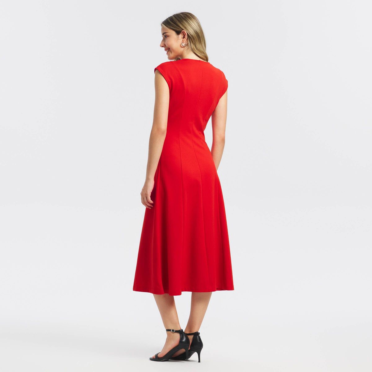 Women's Ponte V-Neck Midi Dress - A New Day™ - thumbnail 9