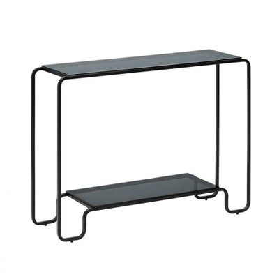 MH London Flint 30" Iron & Glass Entryway Console Table
