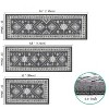 Gray Kitchen Rugs 3 Piece Set, Washable Non-Slip Kitchen Long Rug, Bohemian Style Farmhouse Hallway Doormat - 3 of 4