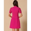 INSPIRE CHIC Women's Bow Tie Keyhole Neck Puff Sleeve Elegant Work Dress - 3 of 4