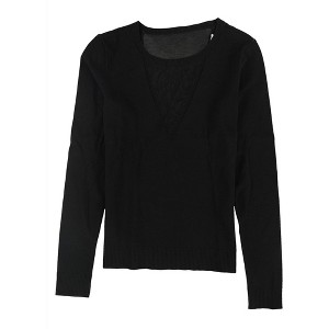 bar III Womens Contrast Neck Knit Sweater - 1 of 2