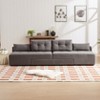 TiramisuBest Convertible 3 in 1 Sleeper Sofa and Sectional Sofa with 4 Storage Space for Living Room,Corduroy Couch With 4 pillows,Corduroy - 2 of 4