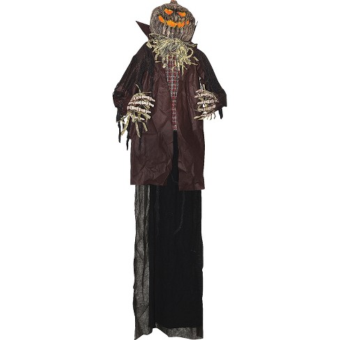 Sunstar Pumpkin Man Led Lighted Scarecrow Hanging Halloween ...