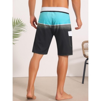 INSPIRE CHIC Men's Summer Colorblock Drawstring Shorts with Side Pocket 2 Packs 1 Blue Black 1 Dark Blue 36 — фото 4