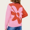 Anna-Kaci Women's Bold Graphic Floral Pattern Knit Sweater with Soft Crew Neckline and Relaxed Long Sleeve Pullover Fit - 2 of 4