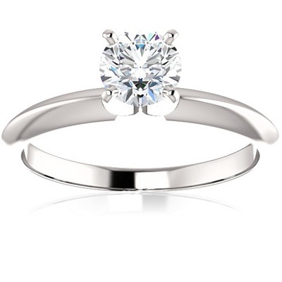 Pompeii3 1/2 Ct Lab Created Diamond Solitaire Engagement Ring 14k White Rose or Yellow Gold