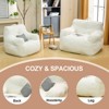 Hooseng Plush Bean Bag Chair for Adults, Comfy Lazy Floor Sofa with Backrest & Armrests, Lounge Accent Chair for Bedroom, Dorm, Living Room - 3 of 4