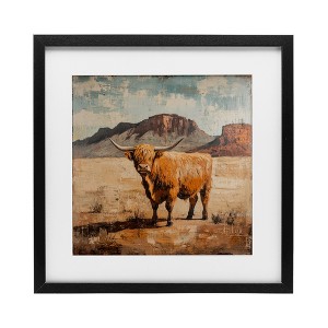 Stupell Industries Cow Of The Desert Framed Print Under Glass - 1 of 4