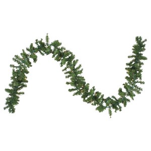 Northlight 9' x 8" Prelit Canadian Pine Artificial Christmas Garland - Clear Lights - 1 of 4