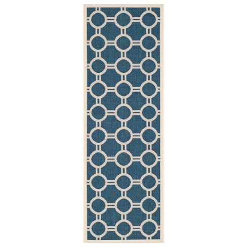 2 3 X 6 7 Rectangle Normand Outdoor Patio Rug Navy Beige Safavieh Target