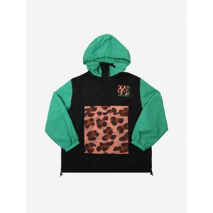 MTV Leopard Print Logo Colorblock Long Sleeve Anorak - 1 of 4