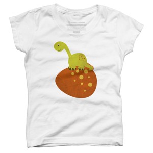Girl's Design By Humans Happy Cute Dino By parjono T-Shirt - 1 of 3