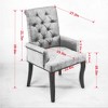 GDFStudio Zyne Mid-Century Modern Rubberwood Chenille Upholstered Tufted Dining Chair - 3 of 4
