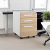Alilang 18.00 Inch Modern Mobile File Cabinet with Locking Drawers and Rolling Casters - White - 2 of 4