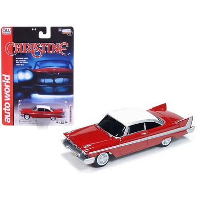 1958 Plymouth Fury Red with White Top "Christine" (1983) Movie 1/64 Diecast Model Car by Autoworld