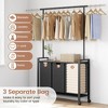 Section Laundry Sorter with Extendable Hanging Bar - Heavy Duty Rolling Basket with Lockable Wheels & Shelf for Organized Laundry Room Storage - 4 of 4