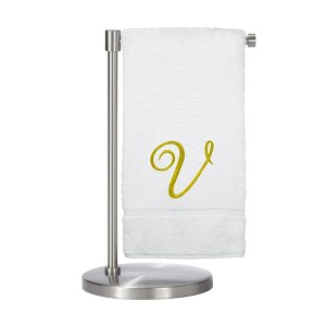 BC BARE COTTON Monogrammed Bath Towel, Personalized Gift, 27 x 54 inches - Set of 1 - White - Gold Script - 1 of 4