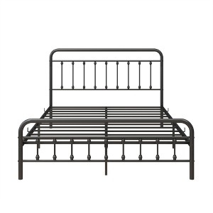 SEVOBAL Beds, Queen Size Metal Platform Frame with Victorian Headboard for Classic Bedroom Decor, Black, 61.42"*17.91"*4.92" - 1 of 4