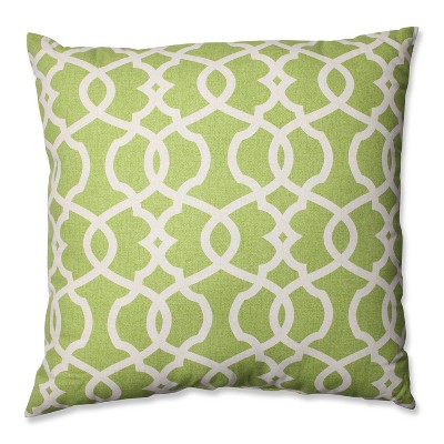 24.5"x24.5" Oversized Emory Square Throw Pillow Green - Pillow Perfect: Weather-Resistant Indoor/Outdoor Decor