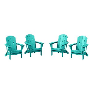 WestinTrends Malibu HDPE Outdoor Patio Folding Adirondack Chair (Set of 4) - 1 of 4