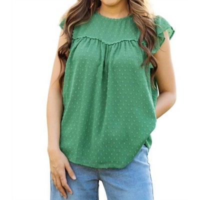 Women's Swiss Dot Solid Blouse - Vine & Love