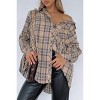Womens Button Down Flannel Shirts Long Sleeve Plaid Shackets Business Casual Blouse Top - 4 of 4