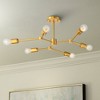 Possini Euro Design Marco Modern Ceiling Light Semi Flush Mount Fixture 25" Wide Burnished Brass 6-Light Sputnik for Bedroom Kitchen Living Room House - 2 of 4