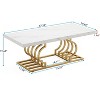 Gulches Faux Marble Coffee Table with Gold Geometric Frame, 47.24" Rectangular Modern Cocktail Table, 220LBS Capacity - 3 of 3