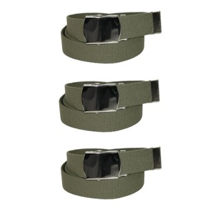 CTM Cotton Adjustable Belt with Nickel Finish Buckle (Pack of 3) - 1 of 4
