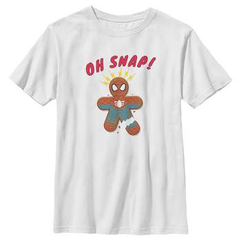 Boy's Marvel Christmas Spider-Man Snap Gingerbread Cookie T-Shirt
