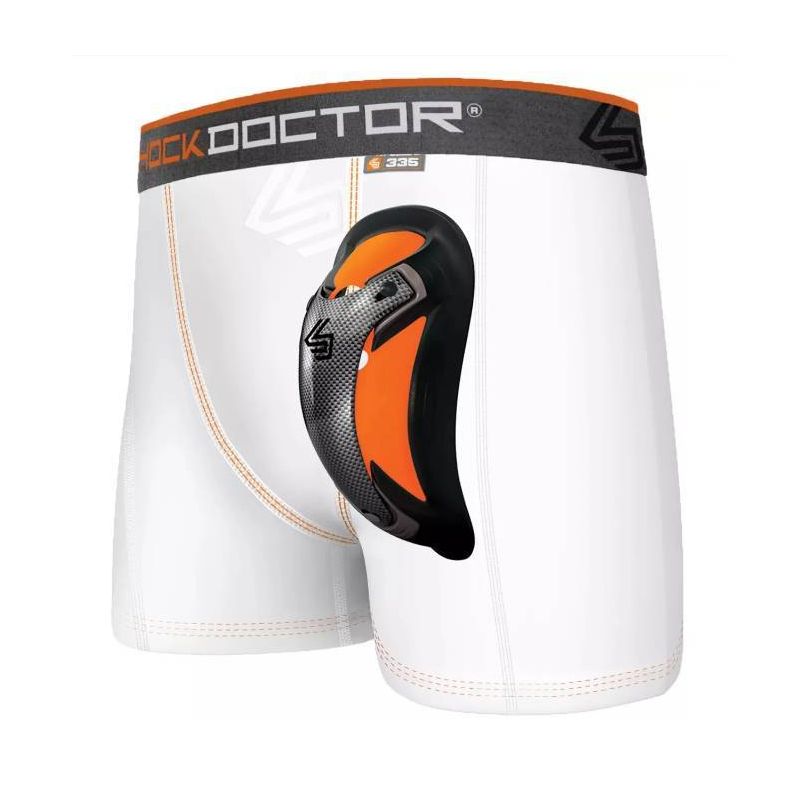 Shock Doctor Adult Ultra Pro Boxer Compression Shorts with Ultra Carbon Flex Cup - White M, 1 of 5
