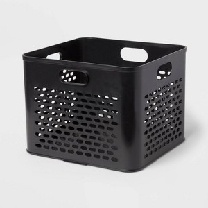 Storage Crate Black - Brightroom™: Stackable Polypropylene Utility Bin with Built-In Handles, 27L Capacity - 1 of 4