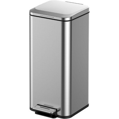 Acekool 30L Stainless Steel Trash Can with Soft-Close Lid, Hands-Free Foot Pedal, and Removable Inner Bucket for Kitchen & Bathroom